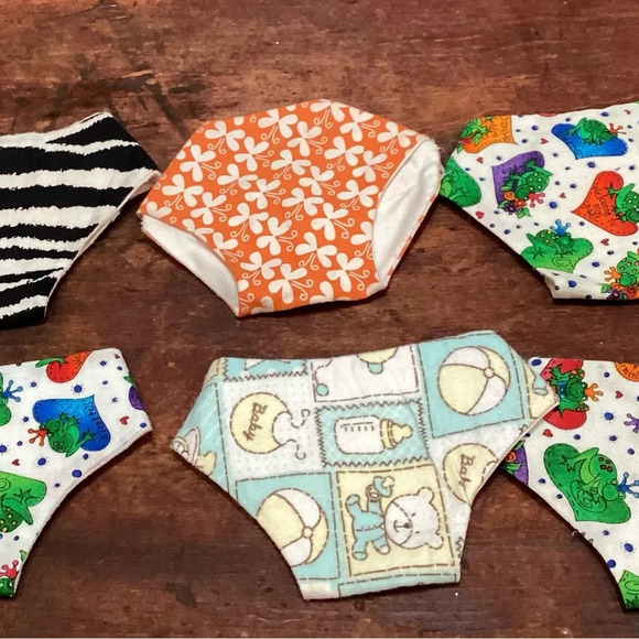 Set Of 6 Handmade Baby Doll Diapers - Picture 2 of 4